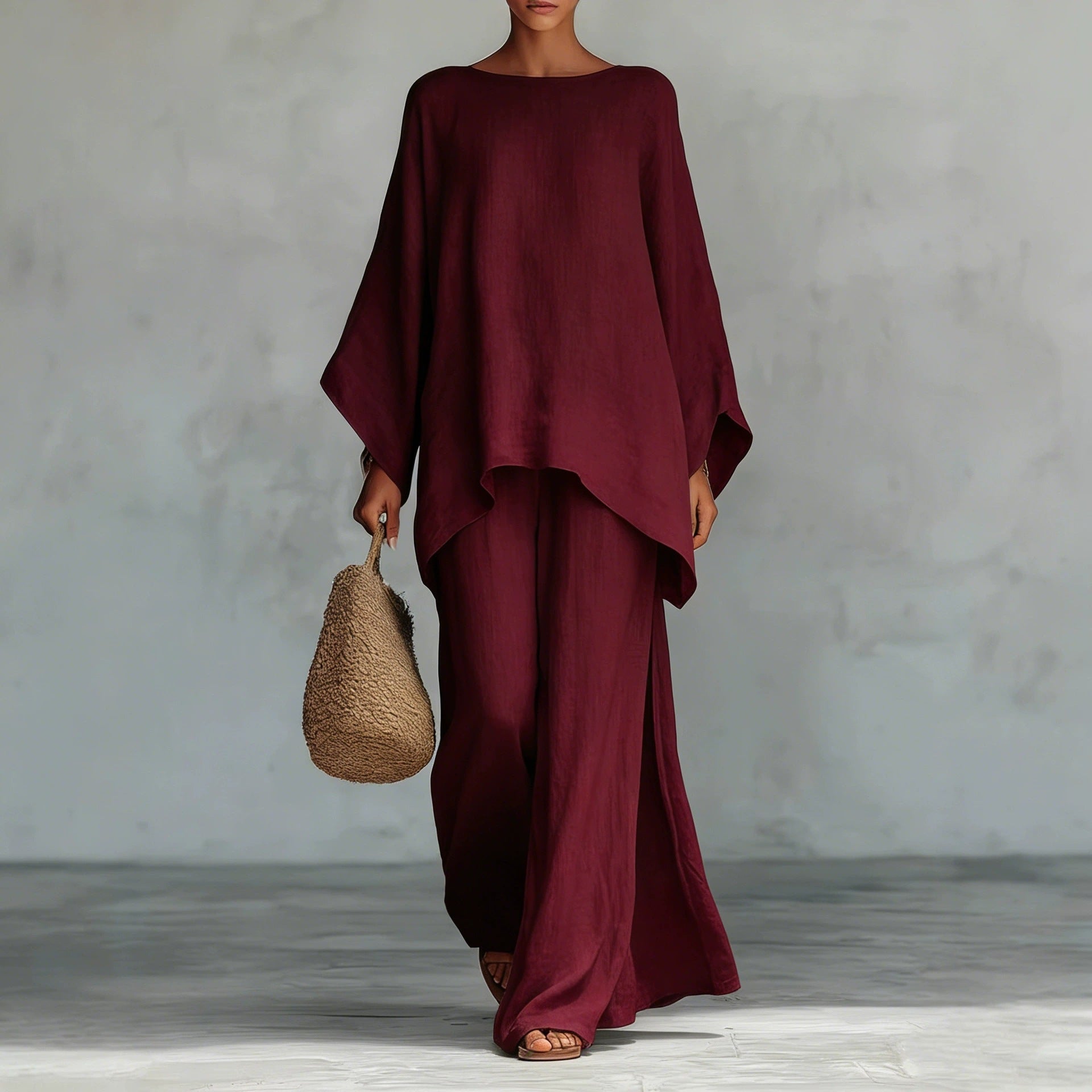 Ivory Draped Two-Piece Set